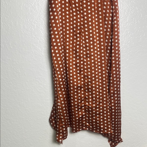 Glamaker Polka Dot Brown Wrap Dress Size L - Picture 10 of 12